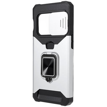 For OnePlus 10 Pro Wear-resistant PC + TPU Camera Slider Anti-drop Card Slot + Metal Kickstand Design Case