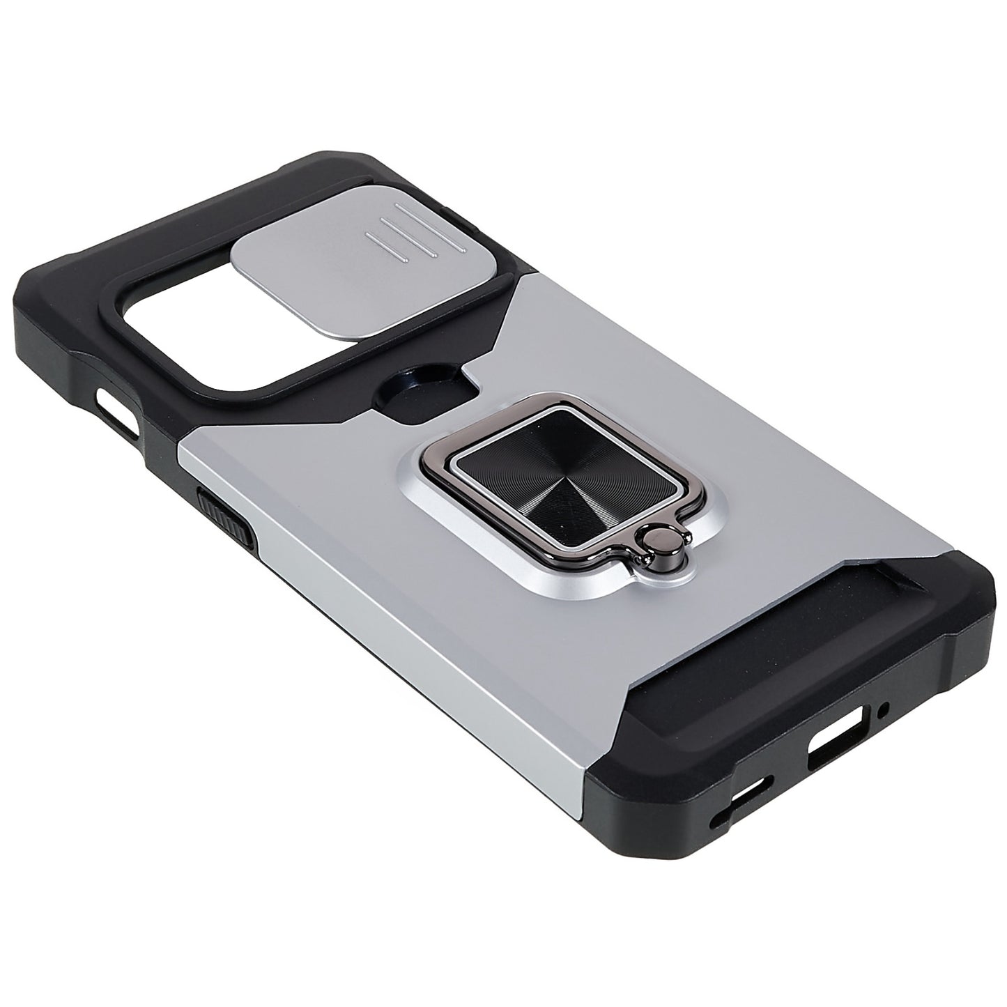 For OnePlus 10 Pro Wear-resistant PC + TPU Camera Slider Anti-drop Card Slot + Metal Kickstand Design Case