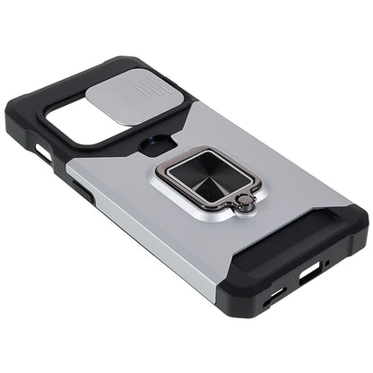 For OnePlus 10 Pro Wear-resistant PC + TPU Camera Slider Anti-drop Card Slot + Metal Kickstand Design Case