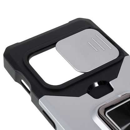 For OnePlus 10 Pro Wear-resistant PC + TPU Camera Slider Anti-drop Card Slot + Metal Kickstand Design Case