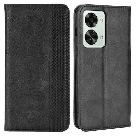 Retro Shockproof Phone Case Wallet for OnePlus Nord 2T 5G, PU Leather Full Covering Mobile Phone Shell Protector Stand