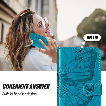 YB Imprinting Flower Series-4 for OnePlus Nord CE 2 Lite 5G Butterfly Flower Imprinted PU Leather Case Phone Wallet Stand Cover