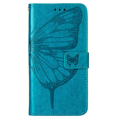 YB Imprinting Flower Series-4 for OnePlus Nord 2T 5G Butterfly Flower Imprinted Leather Case Full Protection Phone Cover with Stand Wallet