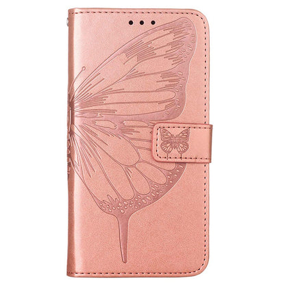 YB Imprinting Flower Series-4 for OnePlus Nord 2T 5G Butterfly Flower Imprinted Leather Case Full Protection Phone Cover with Stand Wallet