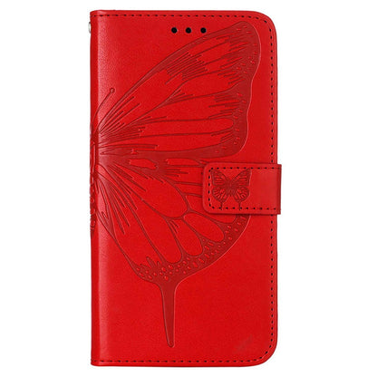 YB Imprinting Flower Series-4 for OnePlus Nord 2T 5G Butterfly Flower Imprinted Leather Case Full Protection Phone Cover with Stand Wallet