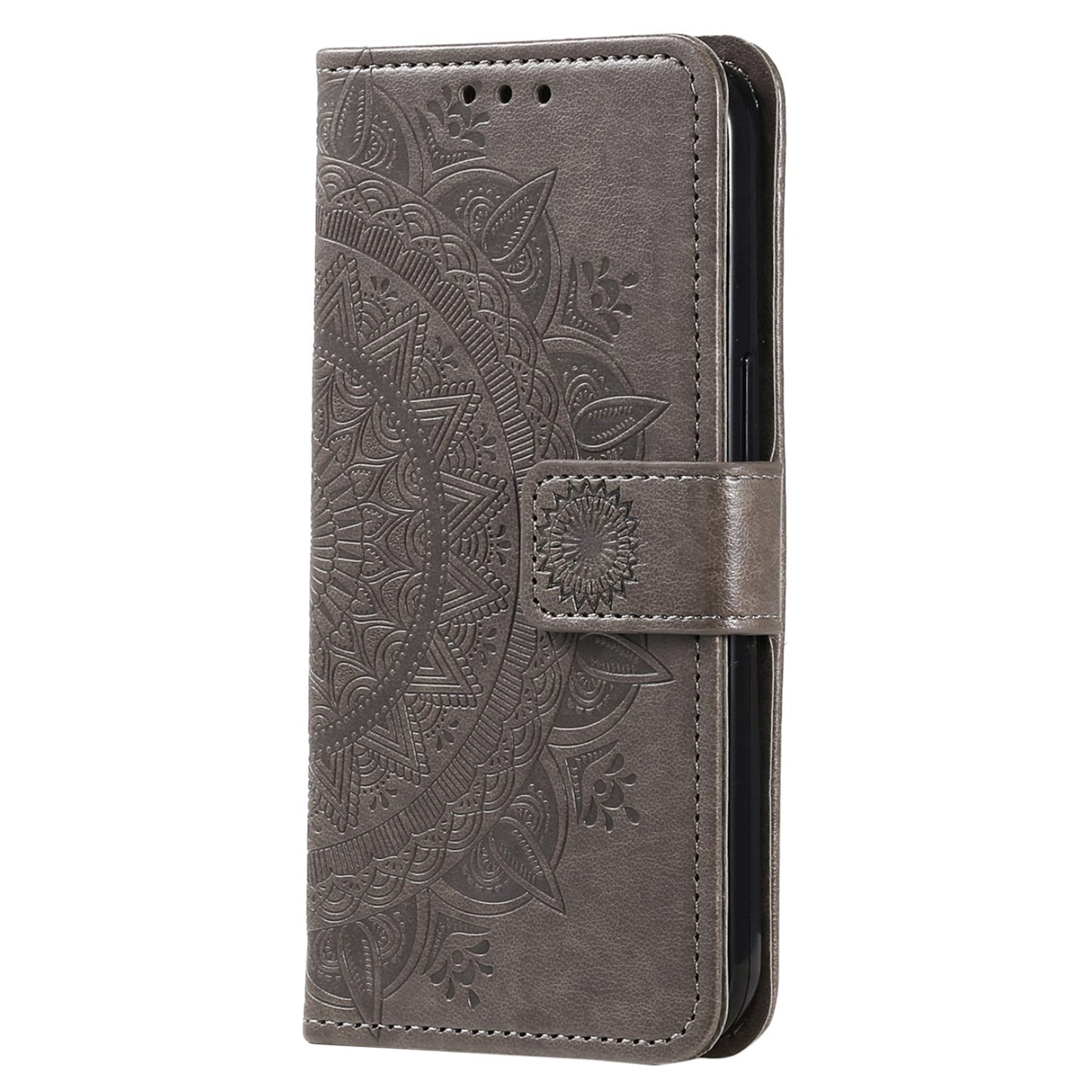 For OnePlus 10R 5G/Ace 5G Anti-scratch Stand Cover Mandala Flower Pattern Imprinted PU Leather Wallet Flip Case with Wrist Strap
