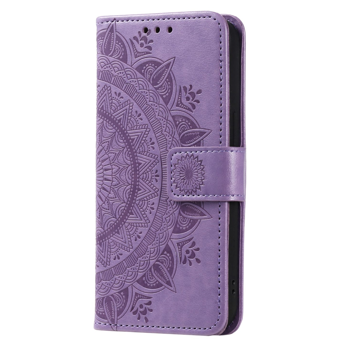 For OnePlus 10R 5G/Ace 5G Anti-scratch Stand Cover Mandala Flower Pattern Imprinted PU Leather Wallet Flip Case with Wrist Strap