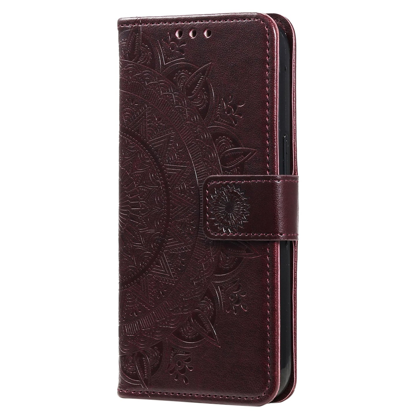 For OnePlus 10R 5G/Ace 5G Anti-scratch Stand Cover Mandala Flower Pattern Imprinted PU Leather Wallet Flip Case with Wrist Strap