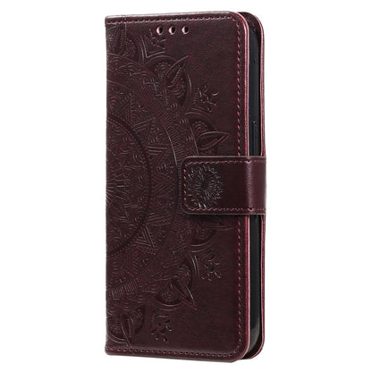 For OnePlus 10R 5G/Ace 5G Anti-scratch Stand Cover Mandala Flower Pattern Imprinted PU Leather Wallet Flip Case with Wrist Strap