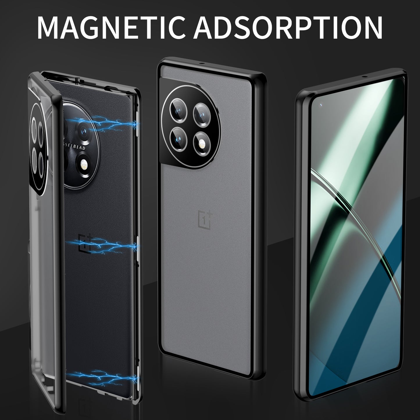 Metal Frame Case for OnePlus 11 5G PC+Tempered Glass Phone Case Full Protection with Lock