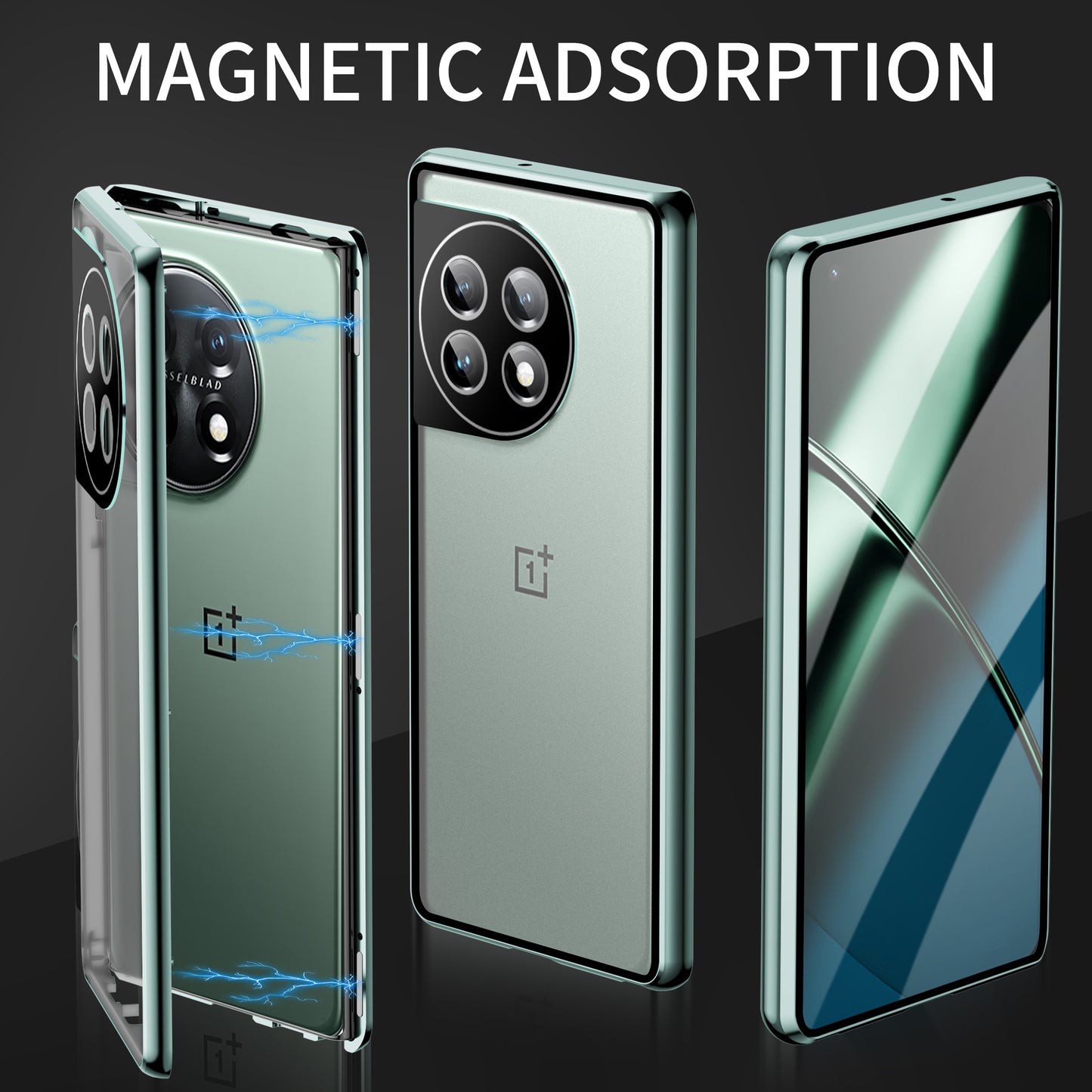 Metal Frame Case for OnePlus 11 5G PC+Tempered Glass Phone Case Full Protection with Lock