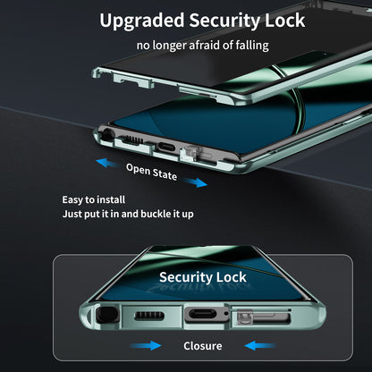 Metal Frame Case for OnePlus 11 5G PC+Tempered Glass Phone Case Full Protection with Lock