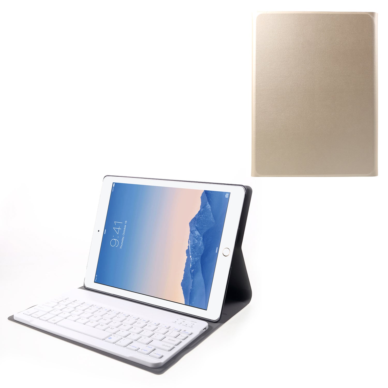 Detachable 2-in-1 Bluetooth Keyboard + Leather Stand Case Cover for iPad 4 / 3 / 2 Foldable Keyboard Set