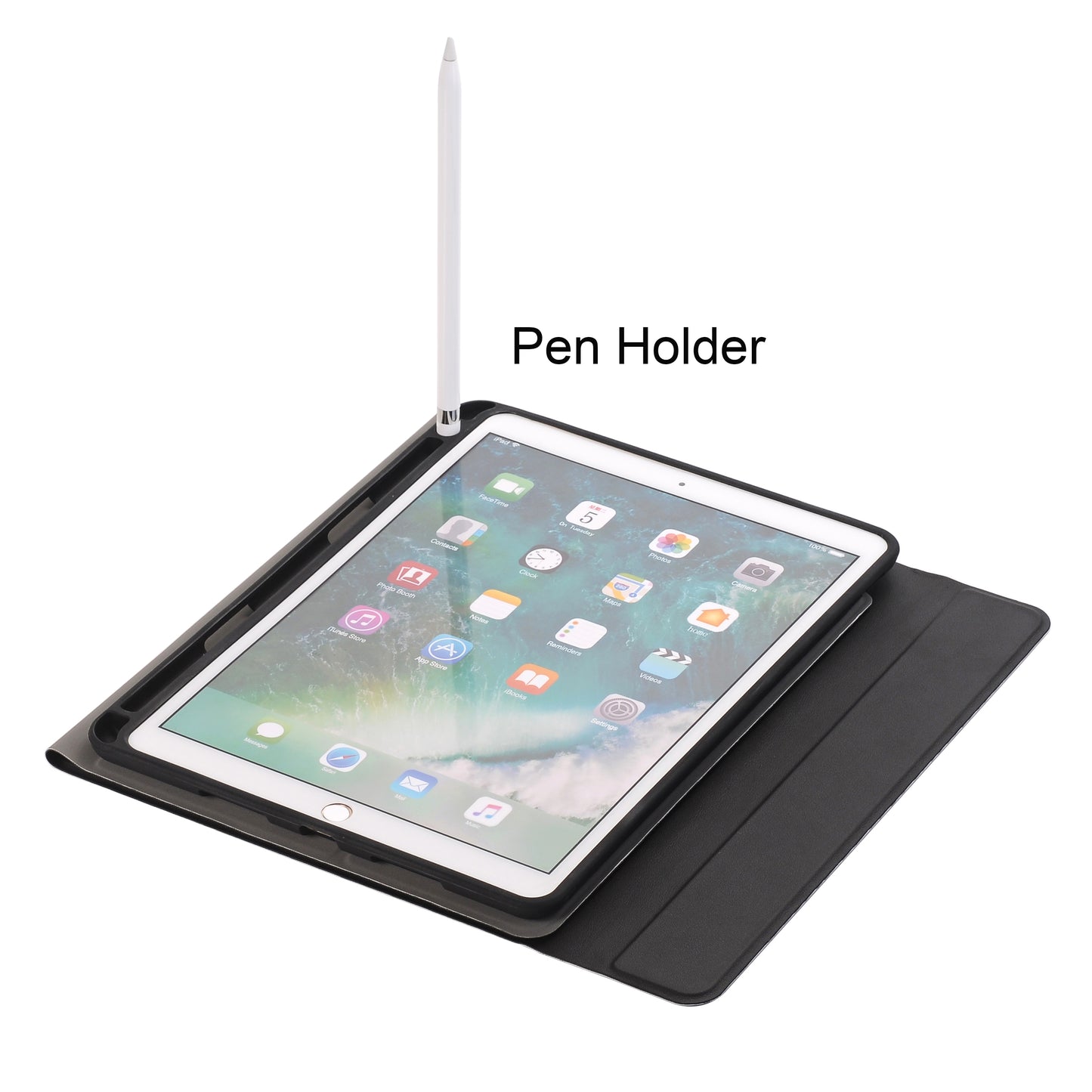 2-in-1 Bluetooth Keyboard with Removable Leather Stand Protective Case and Pen Slot for iPad Pro 10.5-inch (2017)