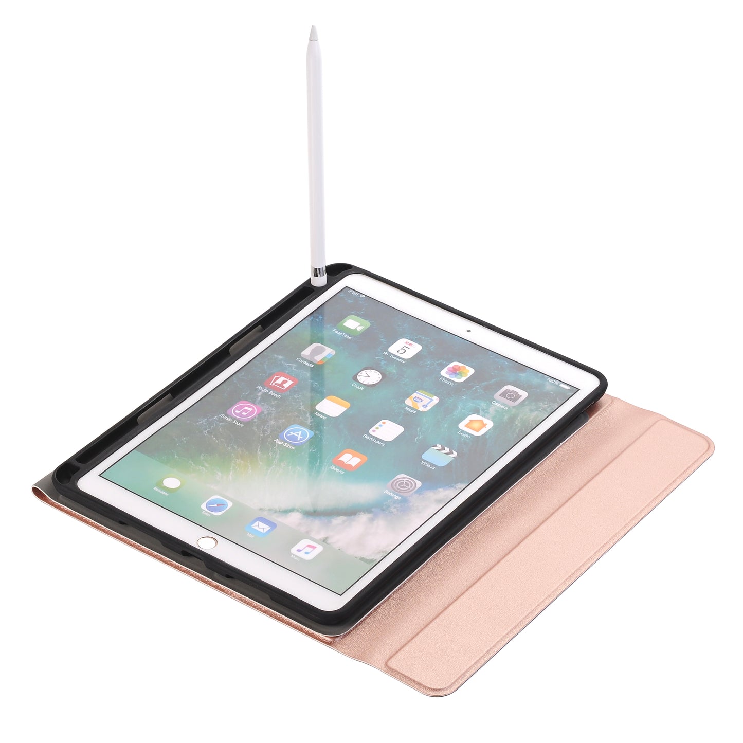 2-in-1 Bluetooth Keyboard with Removable Leather Stand Protective Case and Pen Slot for iPad Pro 10.5-inch (2017)