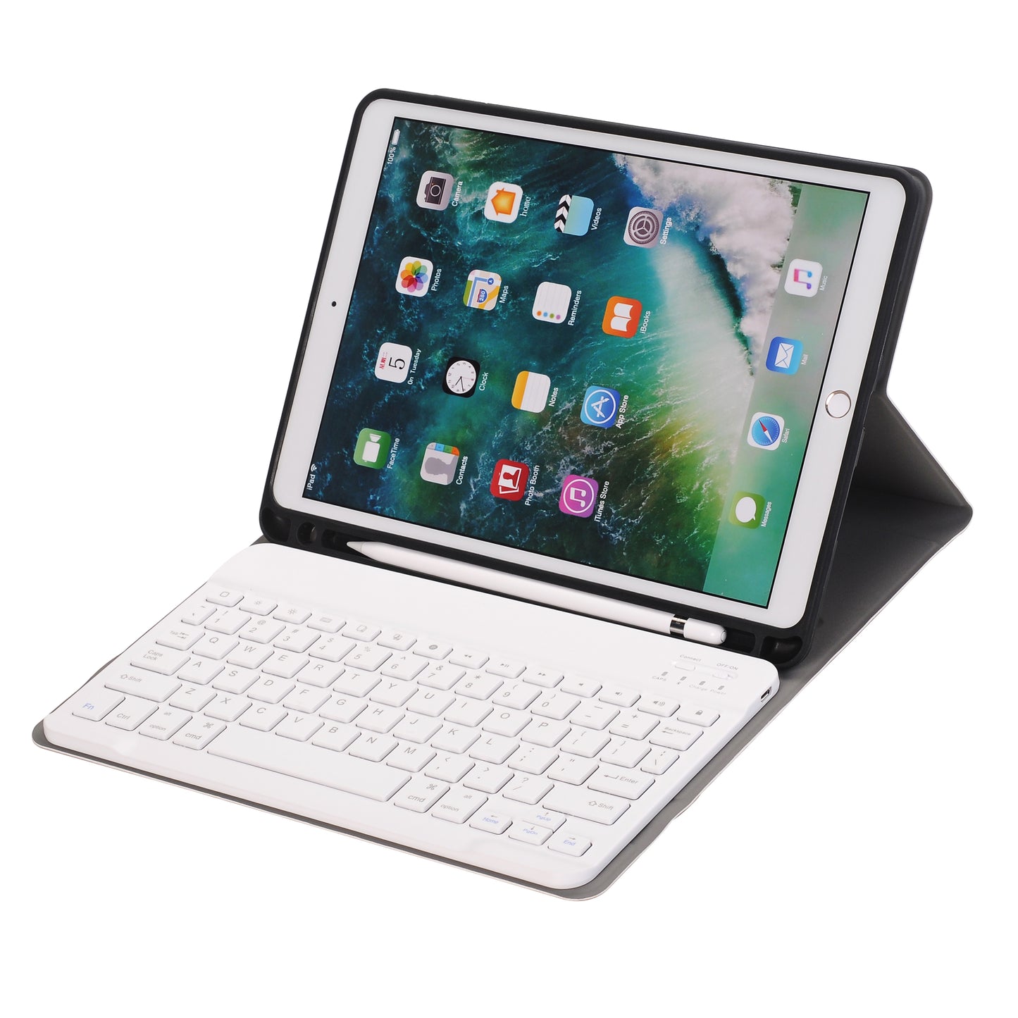 2-in-1 Bluetooth Keyboard with Removable Leather Stand Protective Case and Pen Slot for iPad Pro 10.5-inch (2017)