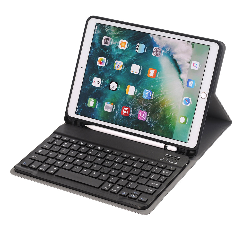 2-in-1 Bluetooth Keyboard with Removable Leather Stand Protective Case and Pen Slot for iPad Pro 10.5-inch (2017)