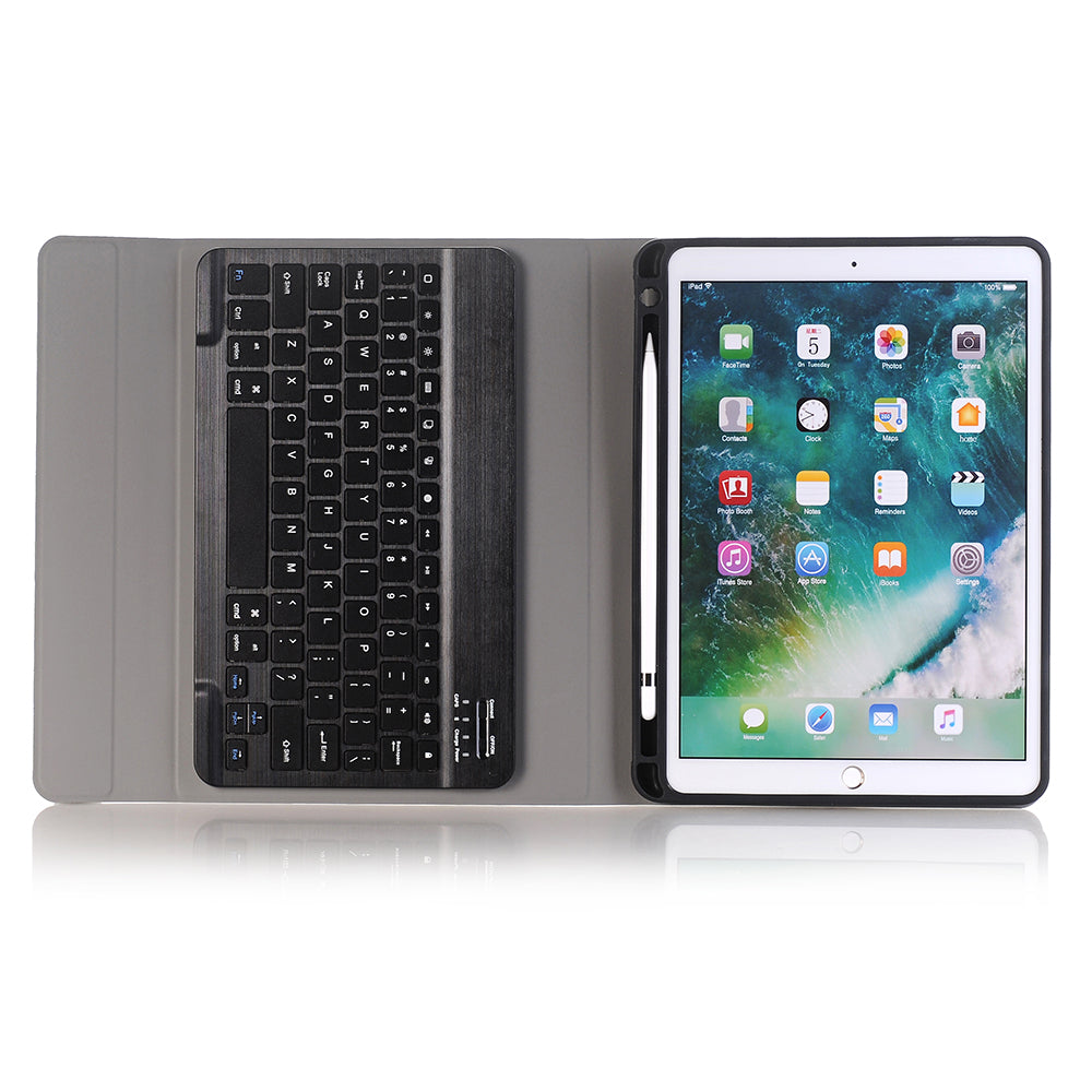 2-in-1 Bluetooth Keyboard with Removable Leather Stand Protective Case and Pen Slot for iPad Pro 10.5-inch (2017)