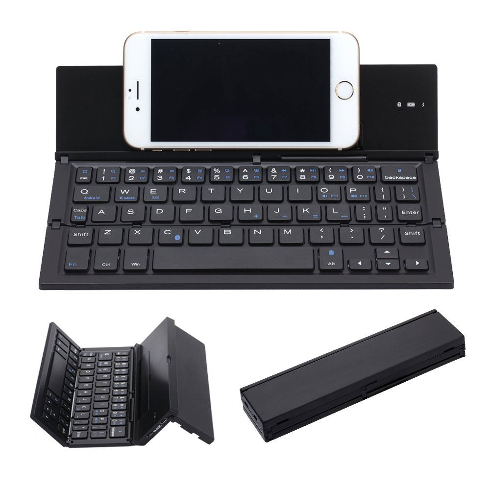 Portable Foldable Wireless Bluetooth 3.0 Keypad with Stand for Windows / iOS / Android Tablet and Smartphone