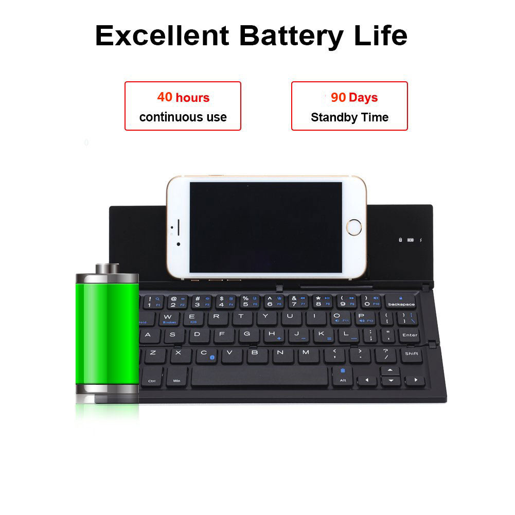 Portable Foldable Wireless Bluetooth 3.0 Keypad with Stand for Windows / iOS / Android Tablet and Smartphone
