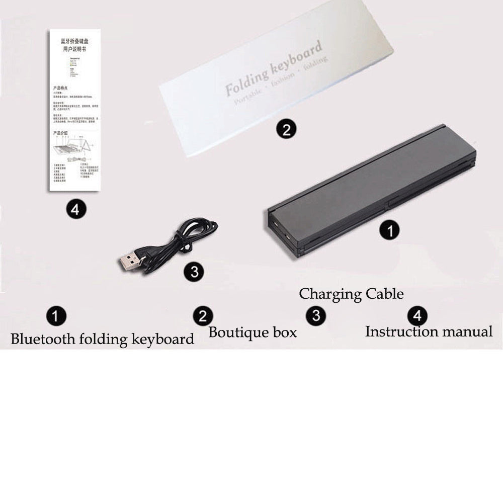 Portable Foldable Wireless Bluetooth 3.0 Keypad with Stand for Windows / iOS / Android Tablet and Smartphone