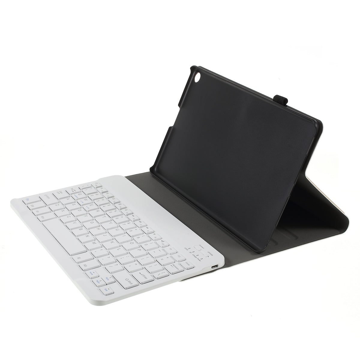 For Samsung Galaxy Tab A 10.1 (2019) T510/T515 Magnetic Detachable Bluetooth Keyboard + PU Leather Fine Sheep Lines Tablet Case 2-in-1