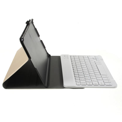 For Samsung Galaxy Tab A 10.1 (2019) T510/T515 Magnetic Detachable Bluetooth Keyboard + PU Leather Fine Sheep Lines Tablet Case 2-in-1