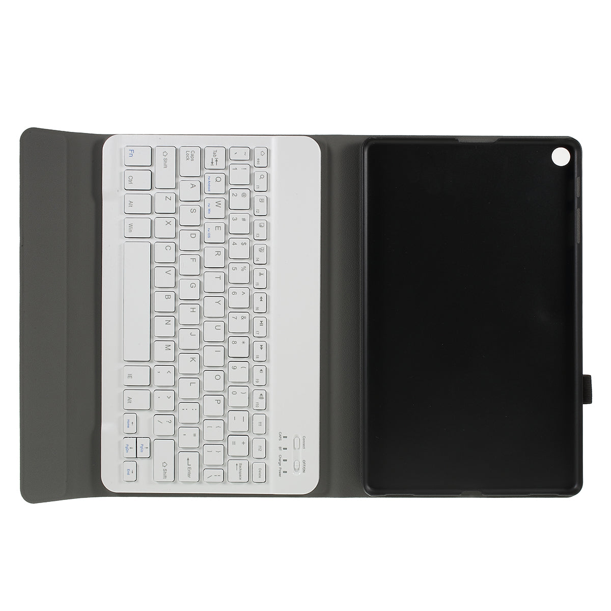 For Samsung Galaxy Tab A 10.1 (2019) T510/T515 Magnetic Detachable Bluetooth Keyboard + PU Leather Fine Sheep Lines Tablet Case 2-in-1