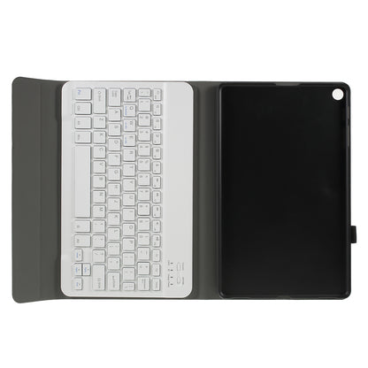 For Samsung Galaxy Tab A 10.1 (2019) T510/T515 Magnetic Detachable Bluetooth Keyboard + PU Leather Fine Sheep Lines Tablet Case 2-in-1