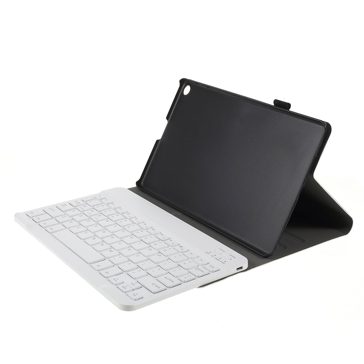 For Samsung Galaxy Tab A 10.1 (2019) T510/T515 Magnetic Detachable Bluetooth Keyboard + PU Leather Fine Sheep Lines Tablet Case 2-in-1