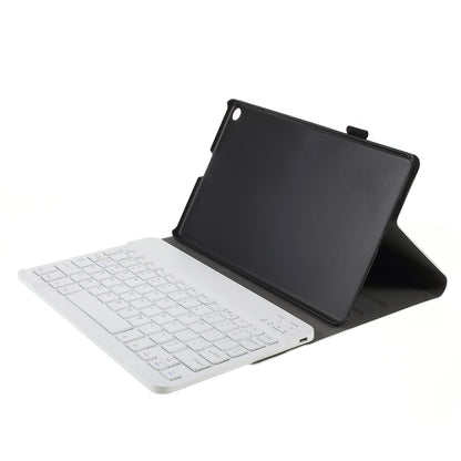 For Samsung Galaxy Tab A 10.1 (2019) T510/T515 Magnetic Detachable Bluetooth Keyboard + PU Leather Fine Sheep Lines Tablet Case 2-in-1
