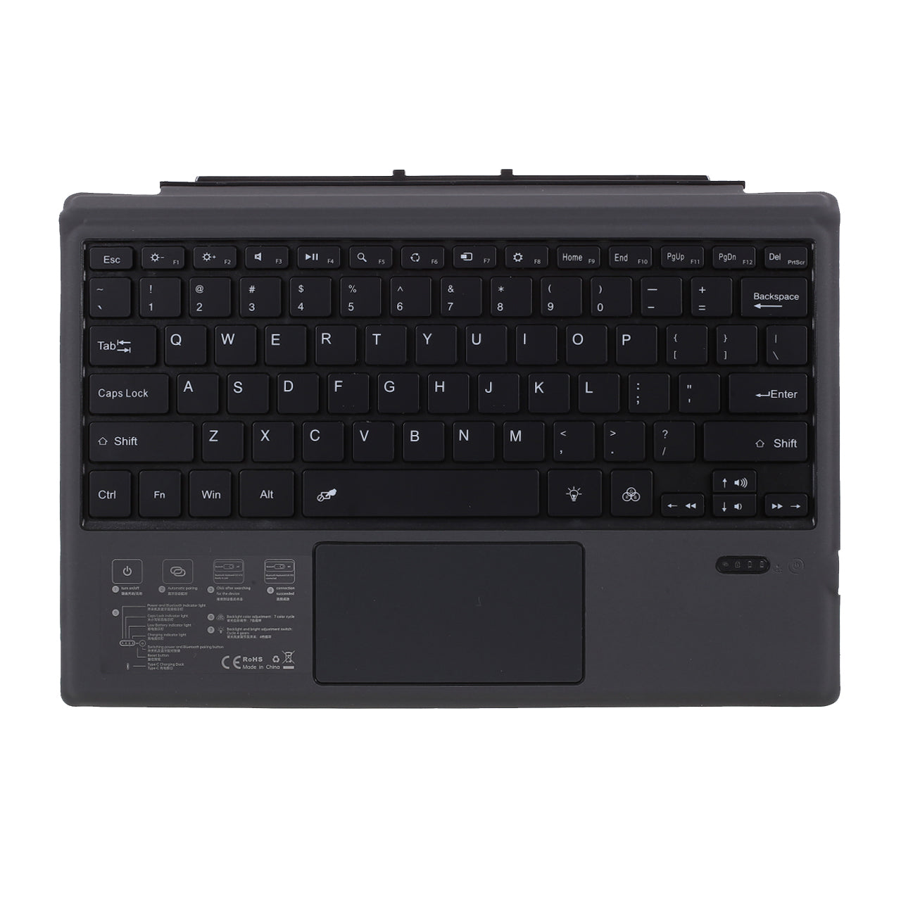 Ultra-Slim PU Leather Magnetic Wireless Bluetooth Keyboard with Trackpad for Surface Pro 6 / 5 / 4 / 3