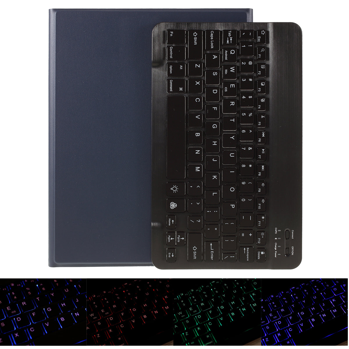 2 in 1 Bluetooth Keyboard Leather Tablet Case with Pen Slot for iPad 10.2 (2021)/(2020)/(2019) (A102B) [Backlight Version]