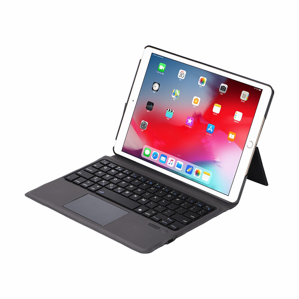 T1095 Ultra-thin Bluetooth Keyboard with Touchpad + Leather Case for iPad 10.2 (2021)/(2020)/(2019)
