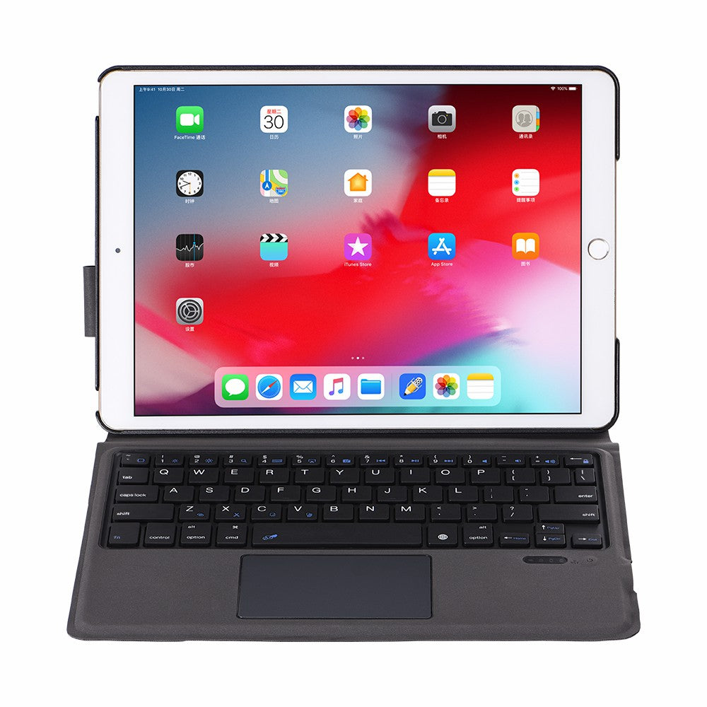 T1095 Ultra-thin Bluetooth Keyboard with Touchpad + Leather Case for iPad 10.2 (2021)/(2020)/(2019)