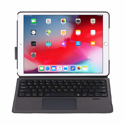 T1095 Ultra-thin Bluetooth Keyboard with Touchpad + Leather Case for iPad 10.2 (2021)/(2020)/(2019)