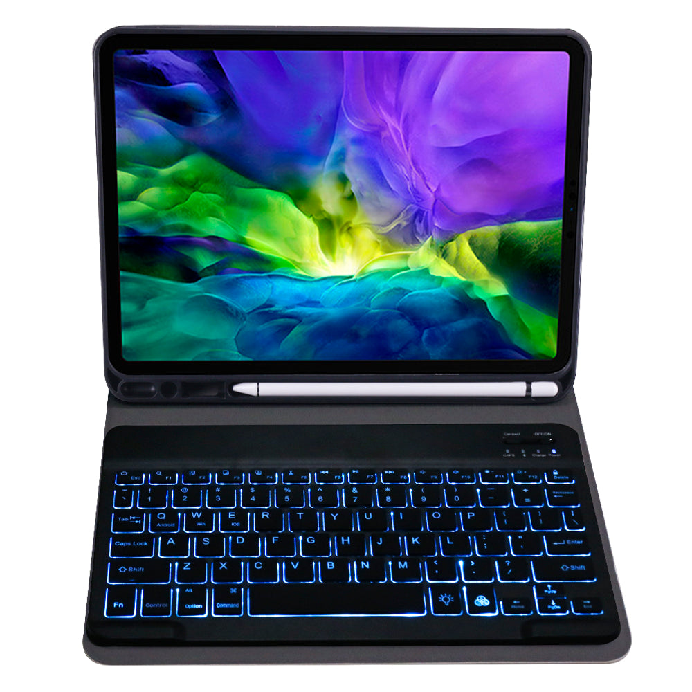 A11BS 2 in 1 Backlight ABS Bluetooth Keyboard Leather Tablet Cover with Pen Slot for iPad Pro 11-inch (2020)