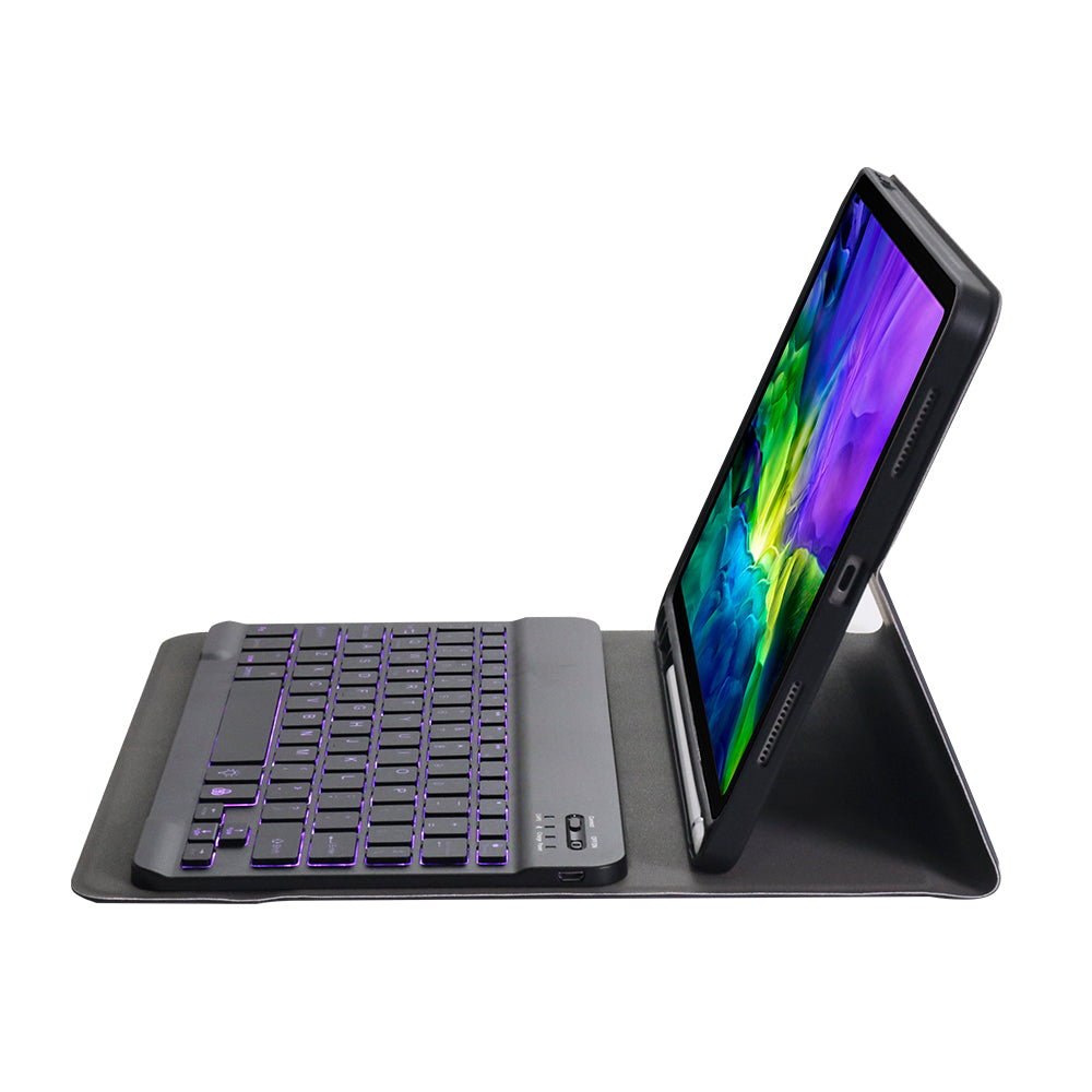 A11BS 2 in 1 Backlight ABS Bluetooth Keyboard Leather Tablet Cover with Pen Slot for iPad Pro 11-inch (2020)