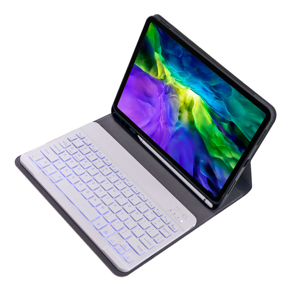 A11BS 2 in 1 Backlight ABS Bluetooth Keyboard Leather Tablet Cover with Pen Slot for iPad Pro 11-inch (2020)