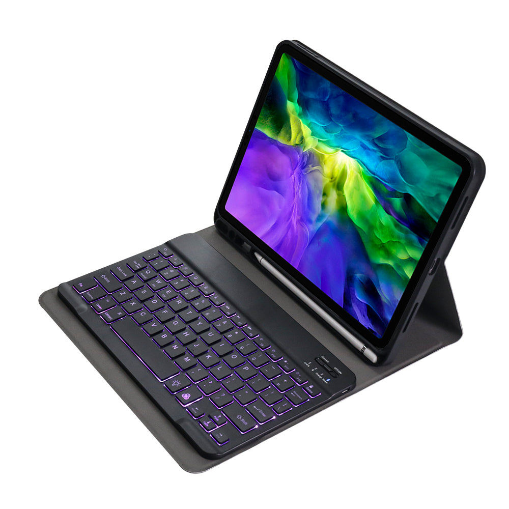 A11BS 2 in 1 Backlight ABS Bluetooth Keyboard Leather Tablet Cover with Pen Slot for iPad Pro 11-inch (2020)
