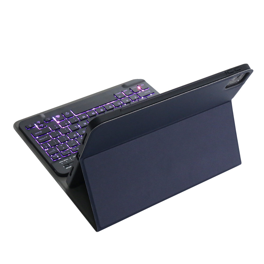 A11BS 2 in 1 Backlight ABS Bluetooth Keyboard Leather Tablet Cover with Pen Slot for iPad Pro 11-inch (2020)