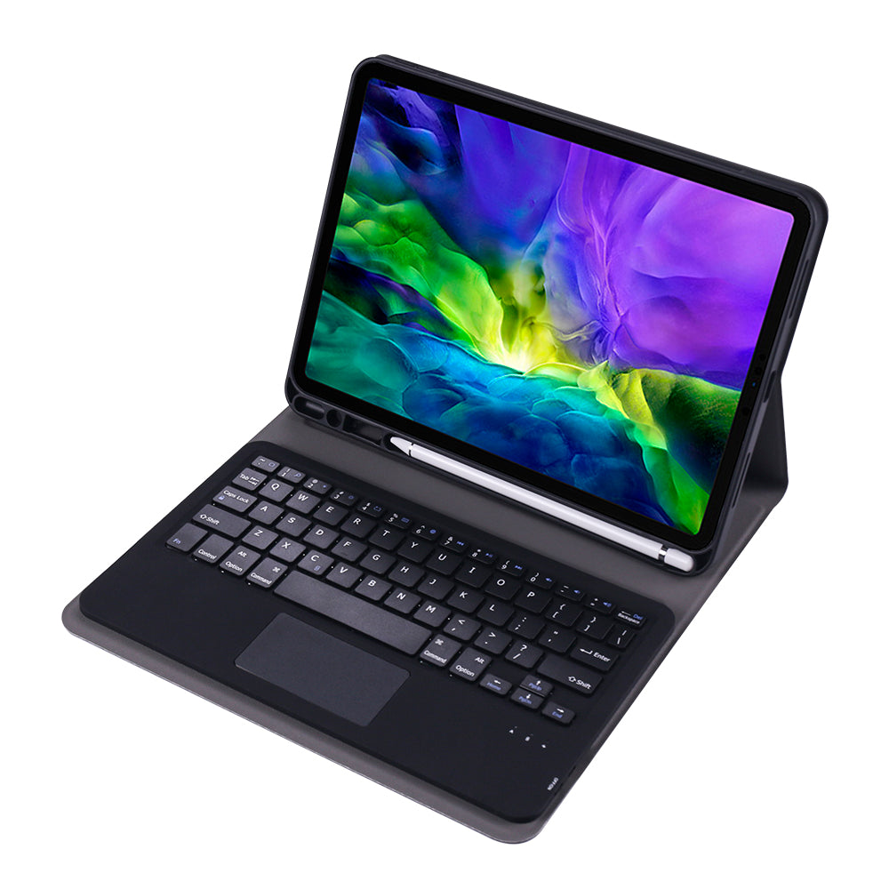 A11B-A Bluetooth Keyboard with Foldable Stand Leather Case and Pen Slot for iPad Pro 11-inch (2020)