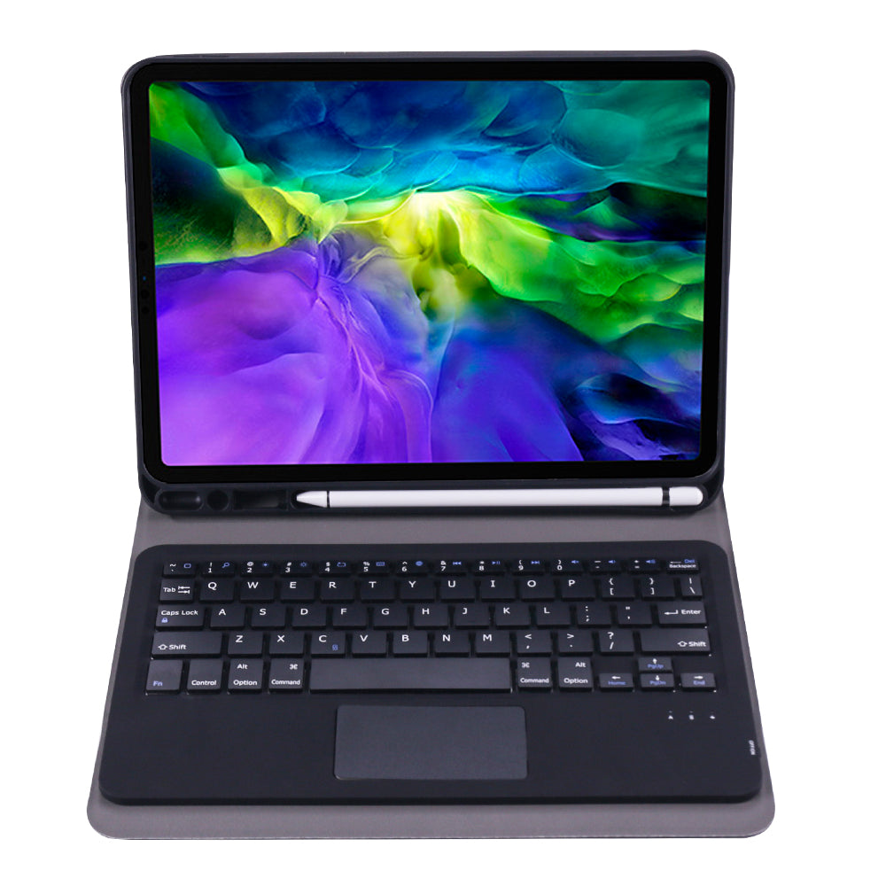 A11B-A Bluetooth Keyboard with Foldable Stand Leather Case and Pen Slot for iPad Pro 11-inch (2020)