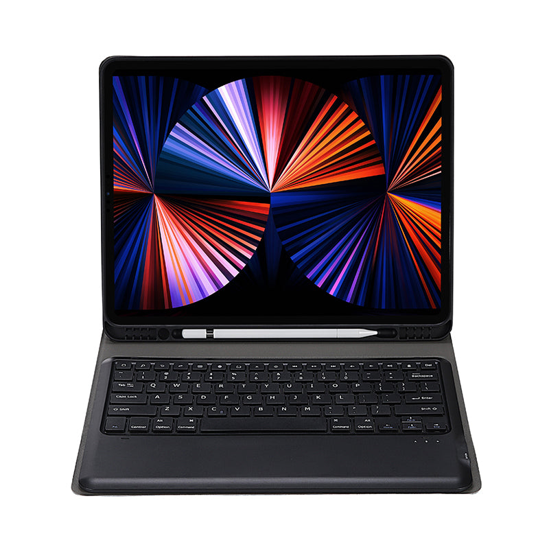 A12B Wireless Bluetooth Keyboard with Leather Stand Case for iPad Pro 12.9-inch (2020)/12.9-inch (2018)
