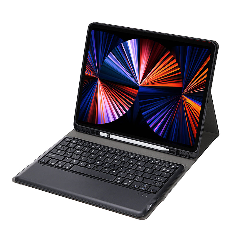 A12B Wireless Bluetooth Keyboard with Leather Stand Case for iPad Pro 12.9-inch (2020)/12.9-inch (2018)