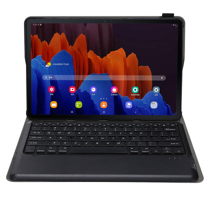 Bluetooth Keyboard Litchi Skin Leather Stand Case for Samsung Galaxy Tab S7 Plus (2020)/S7 FE T730 T736