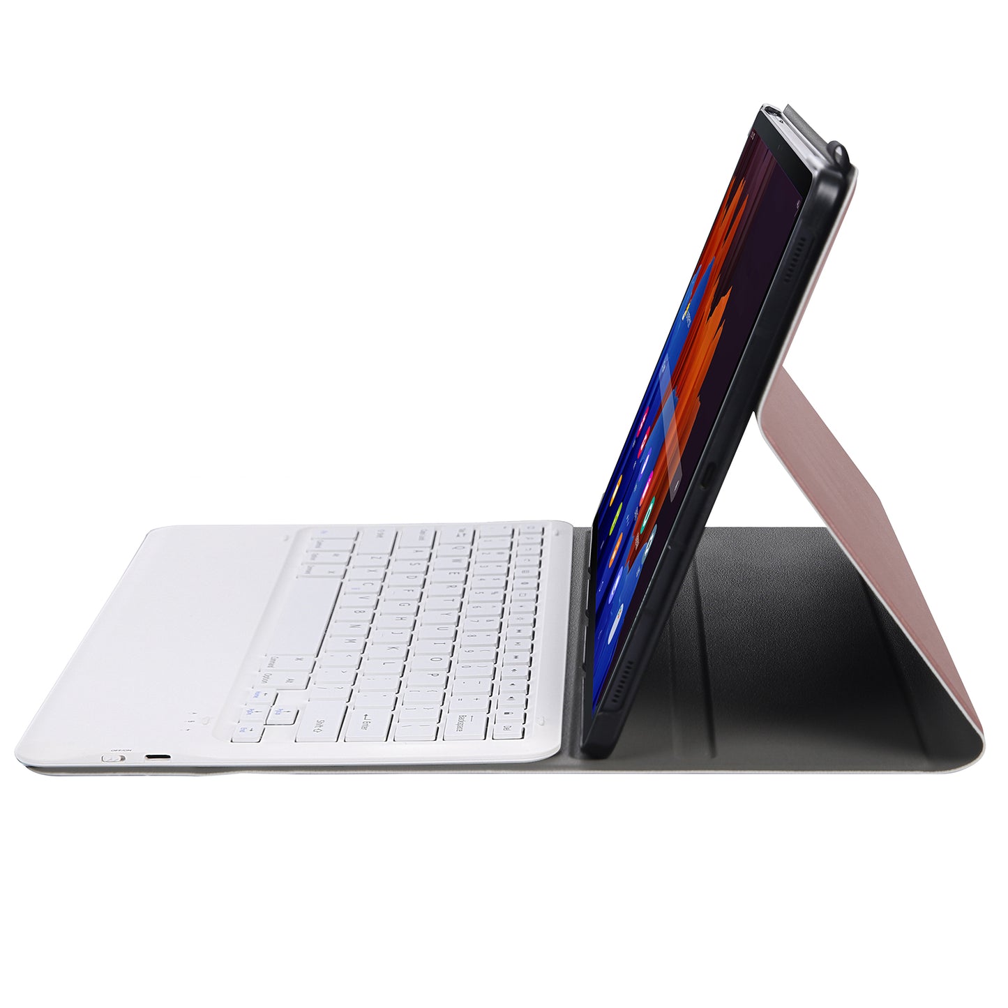 Bluetooth Keyboard Litchi Skin Leather Stand Case for Samsung Galaxy Tab S7 Plus (2020)/S7 FE T730 T736