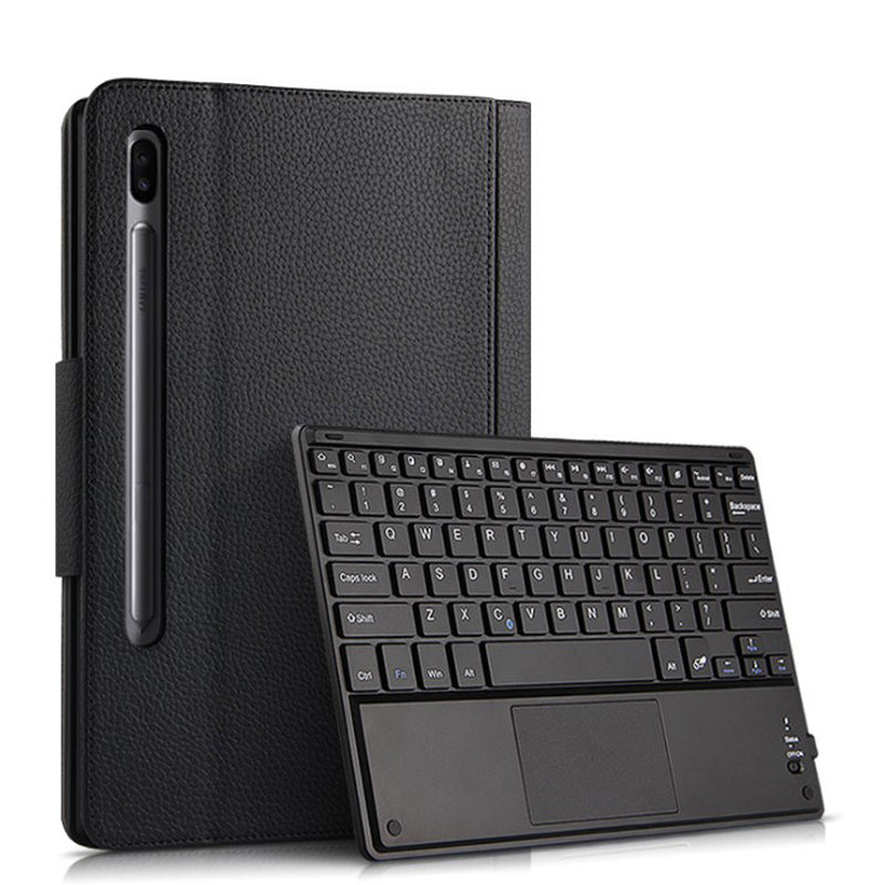 AJIUYU Wireless Touch Bluetooth Keyboard Leather Cover for Samsung Galaxy Tab S6