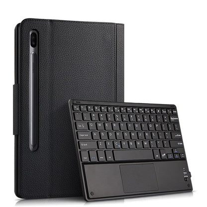 AJIUYU Wireless Touch Bluetooth Keyboard Leather Cover for Samsung Galaxy Tab S6