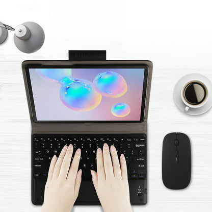 AJIUYU Wireless Touch Bluetooth Keyboard Leather Cover for Samsung Galaxy Tab S6